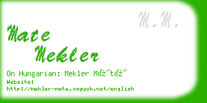 mate mekler business card